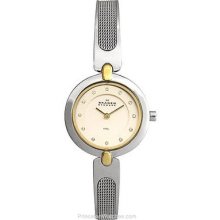 Skagen Ladies Mesh Bangle Two-Tone Silver-Tone Dial 354SGSC