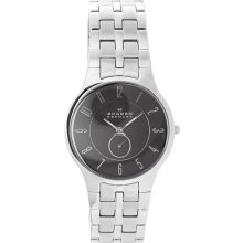 Skagen Men's Stainless Steel Black Dial Watch - 433LSXM