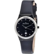 Skagen Women's 880lblbs Skagen Denmark Twisted Topring Black Mesh Wo Watch