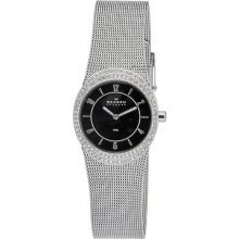 Skagen Women's O566xsssb Quartz Black Dial Stainless Steel Watch