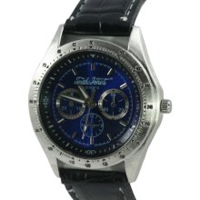 Smith And Jones Men's Quartz Watch With Blue Dial Analogue Display And Black Pu Strap Jon08/C