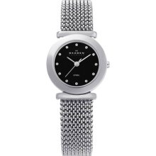 Stainless Steel Case And Mesh Bracelet Black Tone Dial Quartz