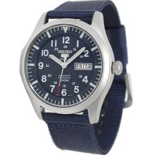 Stainless Steel Case Automatic Blue Dial Nylon Strap