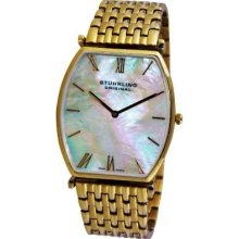 Stuhrling Original Men's Meydan Quartz Mother-of-Pearl Dial Stainless Steel Bracelet Watch