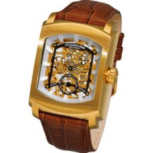 Stuhrling Original Men's 'Midtown Banker' Skeleton Leather Strap