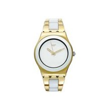 Swatch Women's YLG121G Quartz Stainless Steel White Dial Watch - YLG12