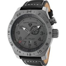 Swiss Legend 22827-GM-014 Men's SL Pilot GMT Grey Dial Gunmetal IP Cas