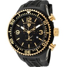 SWISS LEGEND Watches Men's Neptune Chronograph Black IP Case Black Dia