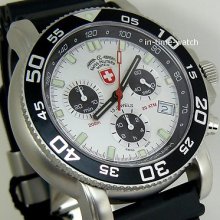 Swiss Military Chrono Navy Diver Sapphire 200m Sm18301 Retail $630 57% Off