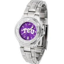 TCU Texas Christian Women's Stainless Steel Dress Watch