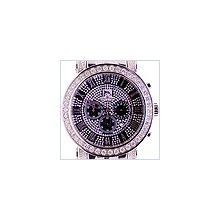 Techno Master Round Steel 3.25 ct Diamond Mens Watch