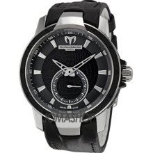 Technomarine UF6 Black Dial Black Leather Strap Ladies Watch 6090 ...