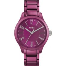 Timex Ladies' Aluminium Colours Purple Bracelet T2P110 Watch