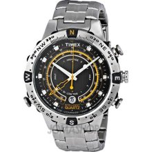 Timex Men's IQ T2N738 Silver Stainless-Steel Quartz Watch with Black Dial