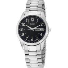 Timex Men's T2m932 Silver-tone Analog Expansion Band Dress Stainless Steel