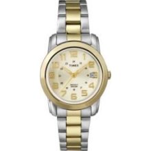 Timex T2N434 Wmns Two Tone Dress Bracelet Champagne dial Analog