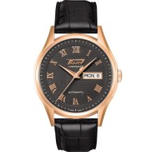 Tissot Visodate Men's Rose Gold Black Automatic Heritage Watch T9104307608300