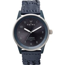 Triwa Unisex Monochrome Lomin Analog Acetate Watch - Blue Leather Strap - Blue Dial - LOAC108