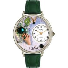 U-0910005 Birthstone Jewelry: May Birthstone Watch in Silver