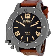 U-Boat Black Titanium Leather Automatic Mens Watch 6157