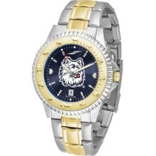 UCONN Connecticut Huskies Men's Stainless Steel and Gold Tone Watch