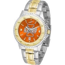 University of Illinois Men's Stainless Steel and Gold Tone Watch