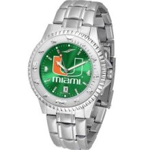 University of Miami Hurricanes Men's Stainless Steel Dress Watch