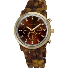 Vernier Women's Boyfriend Soft-touch Tortoise Faux-Chrono Watch