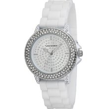 Vernier Women's V11071wt White Silicone Sparkle Watch