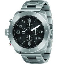 Vestal Men's Res001 Restrictor Silver And Black Chronograph Dive Watch