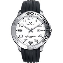 Viceroy Men's 40315-15 White Dial Black Rubber Date Watch ...