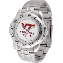 Virginia Tech Hokies VT Mens Sports Steel Watch