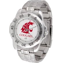 Washington State Cougars Mens Sports Steel Watch