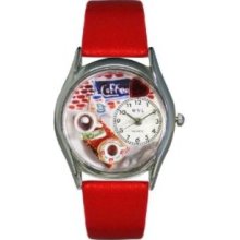 Whimsical Watches Women's S0310011 Coffee Lover Red Leather