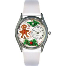 Whimsical Women's Christmas Gingerbread Theme Silvertone Watch