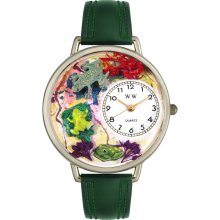 Whimsical Women's Frog Theme Hunter Green Leather Watch