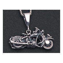 Wildthings Stainless Steel Necklace Vintage Motorcycle With-Motorcycle