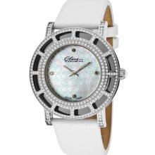 Women's Barokas Diamonds White MOP Dial White Satine ...