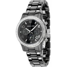 Women's Ceramic Case and Bracelet Black Dial Chronograph Date Display