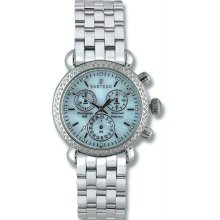 Women's Diamond Chronograph Blue Mother Of Pearl Dial