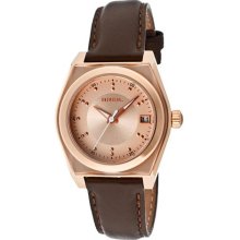 Women's Escape Rose Gold Dial Brown Genuine Leather ...