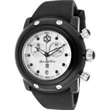 Women's Miami Beach Chronograph Silver Textured Dial Black Silico ...