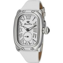 Women's Monogram White Enamel Dial Light Beige Genuine Saffiano L ...