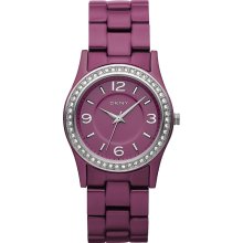 Women's pink dkny crystallized aluminum watch ny8309