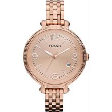 Women's Rose Gold Stainless Steel Case and Bracelet Rose Gold Dial Dat