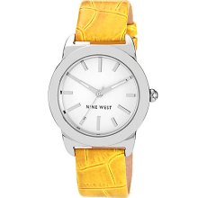 Women's Silver-Tone Mustard Strap Watch