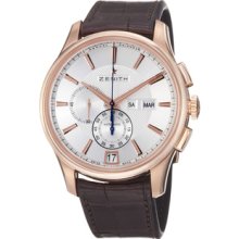 Zenith Men's 'Class Winsor' Rose Gold Leather Strap Chronograph