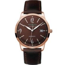 Zeppelin Gents Watch Flatline Automatic With Date Brown 7352-5