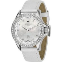 Zodiac Women's Crystal Bezel Case & Leather Watch Zo6907