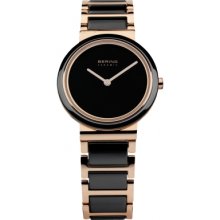 10729-746 Bering Time Ladies Ceramic Black Rose Watch